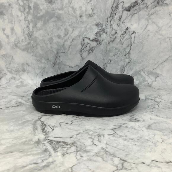 Oofos Mens 5 Womens 7 Black Oocloog Recovery Clog Mule Slip On Comfort H1-1 - Picture 3 of 9
